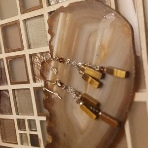 Vintage Artisan Tigers Eye Earrings